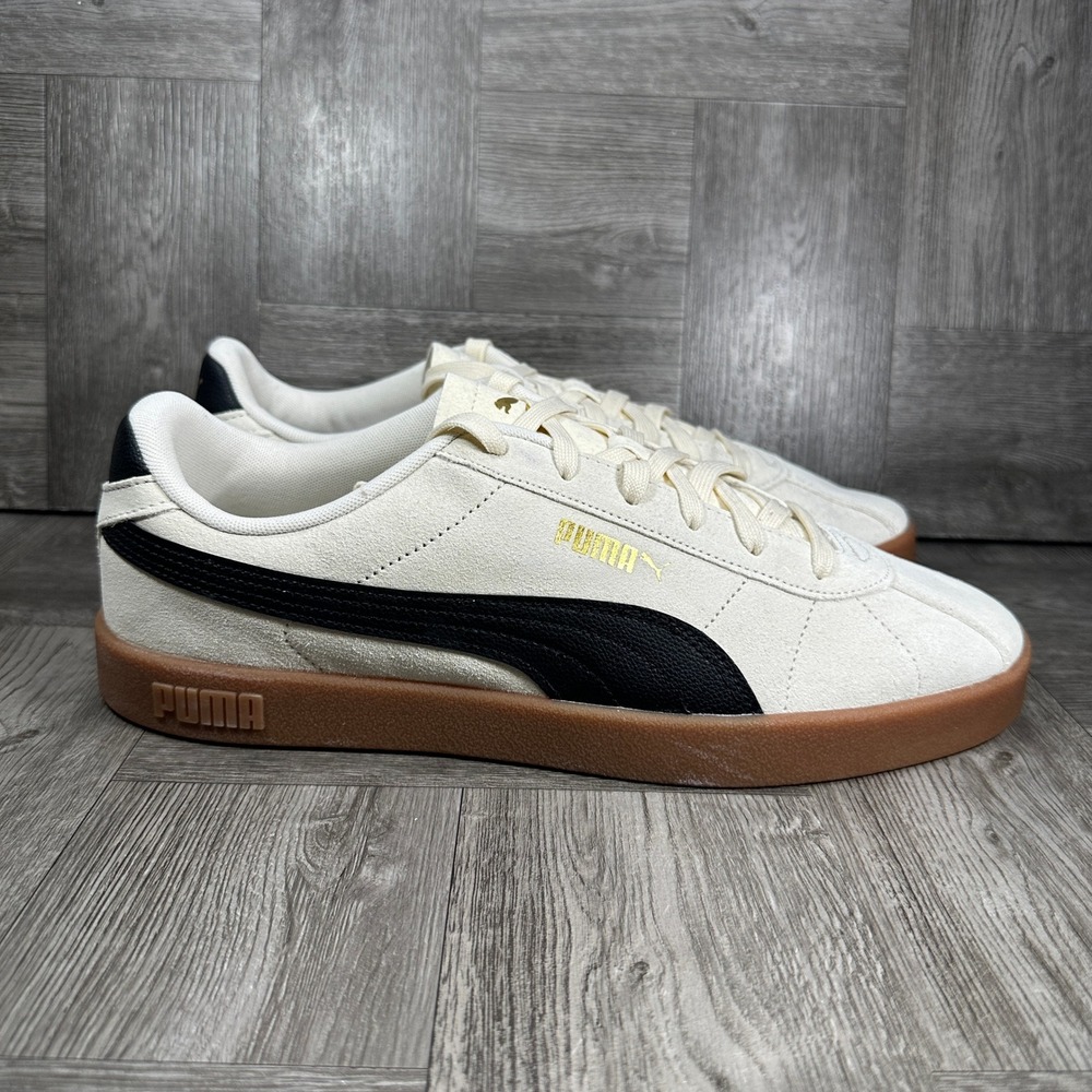 Puma Club 2 Alphine Snow Black Mens 11.5 Suede Gum Sole Terrace Casual NEW